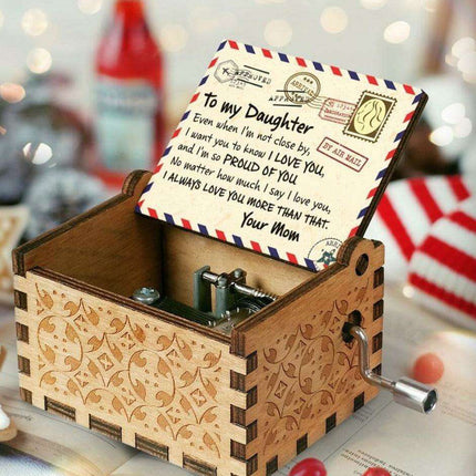 Charming Antique-Inspired Wooden Music Box - A Melody of Timeless Beauty - Très Elite