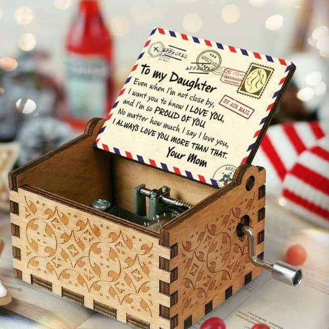 Charming Antique-Inspired Wooden Music Box - A Melody of Timeless Beauty