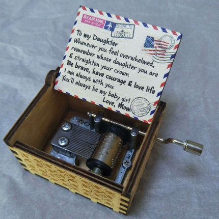 Charming Antique-Inspired Wooden Music Box - A Melody of Timeless Beauty - Très Elite