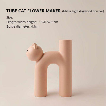 Charming Artisan Cat Vase - Elevate Your Home Decor with Elegance