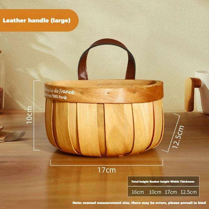 Charming Bamboo Wall-Mounted Basket for Scallions, Ginger, and Garlic Storage - Très Elite