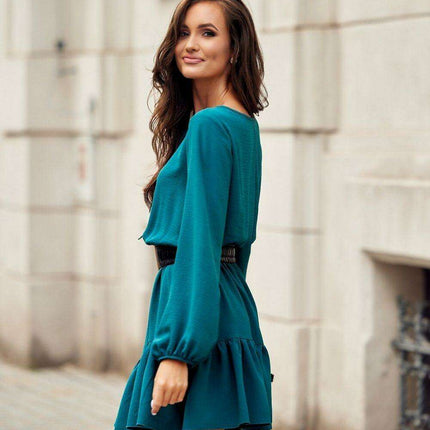 Charming Blush Ruffled Day Dress - Très Elite