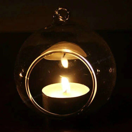 Charming Borosilicate Glass Hanging Candle Holder for Air Plants - Unique Handmade Design - Très Elite