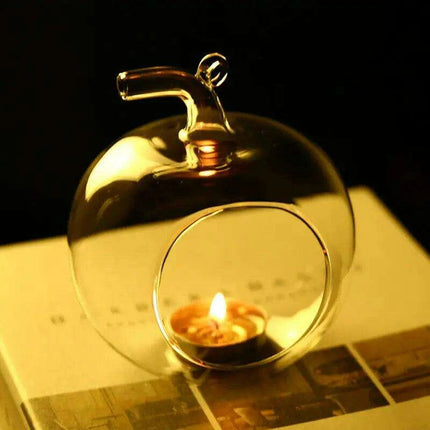 Charming Borosilicate Glass Hanging Candle Holder for Air Plants - Unique Handmade Design.