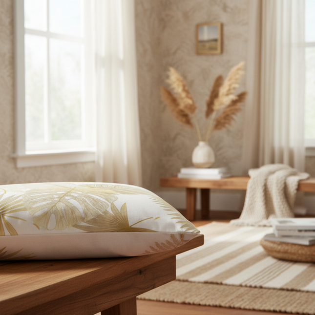 Charming Botanical Print Pillow Cover - Luxurious Peach Skin Cushion Case - Très Elite