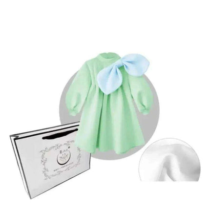 Charming Boutique Princess Dress for Girls with Elegant Bow and Puff Sleeves - Très Elite