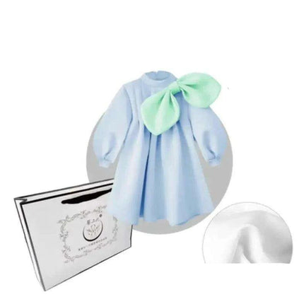 Charming Boutique Princess Dress for Girls with Elegant Bow and Puff Sleeves - Très Elite