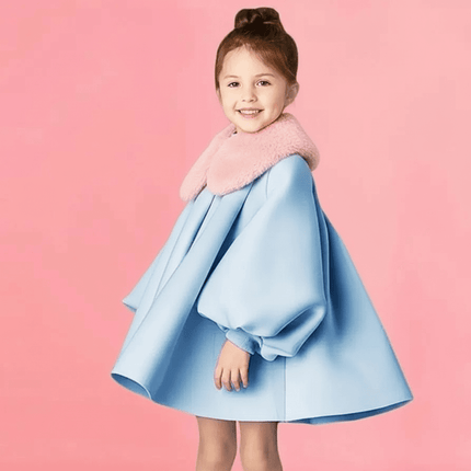 Charming Boutique Princess Dress for Girls with Elegant Bow and Puff Sleeves - Très Elite