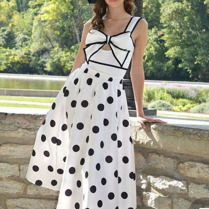 Charming Bow-Embellished Swim Set with Playful Polka Dot Skirt for Trendy Escapes - Très Elite