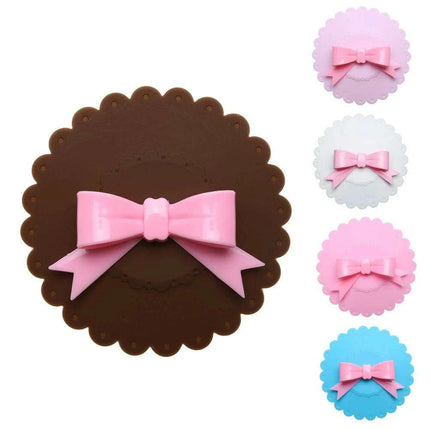 Charming Bowknot Silicone Cup Lid - Stylish and Secure Beverage Cover - Très Elite
