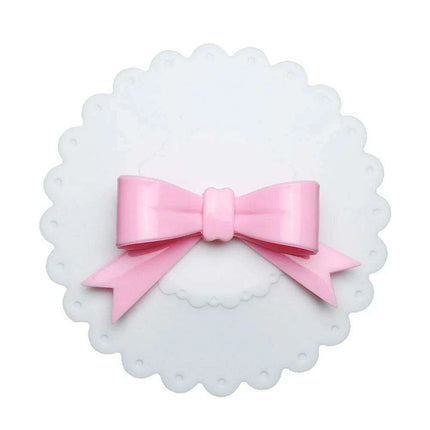 Charming Bowknot Silicone Cup Lid - Stylish and Secure Beverage Cover - Très Elite