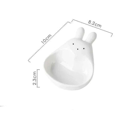 Charming Bunny and Kitty Ceramic Sauce Dish Set for Whimsical Dining Experiences - Très Elite