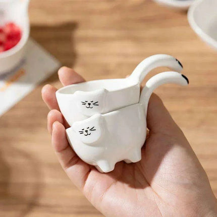 Charming Bunny and Kitty Ceramic Sauce Dish Set for Whimsical Dining Experiences - Très Elite