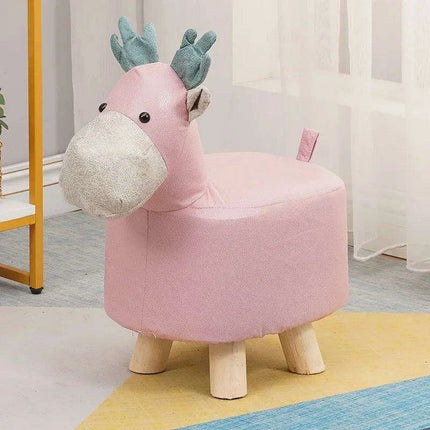 Charming Cartoon Animal Wooden Stool for Kids - Fun and Portable Shoe Changing Seat - Très Elite