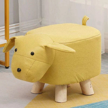 Charming Cartoon Animal Wooden Stool for Kids - Fun and Portable Shoe Changing Seat - Très Elite