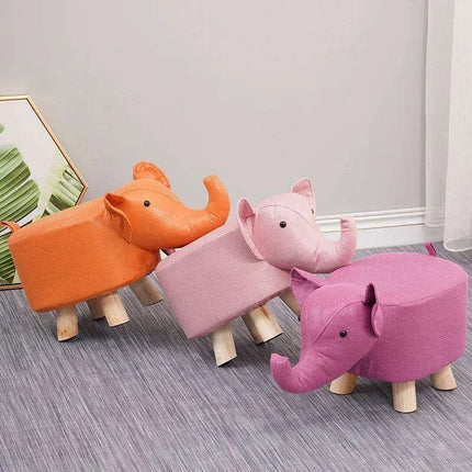 Charming Cartoon Animal Wooden Stool for Kids - Fun and Portable Shoe Changing Seat - Très Elite