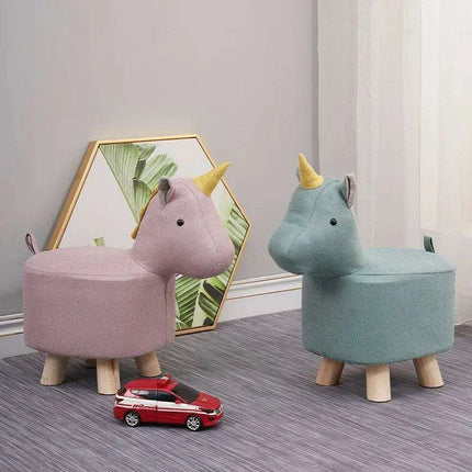 Charming Cartoon Animal Wooden Stool for Kids - Fun and Portable Shoe Changing Seat - Très Elite