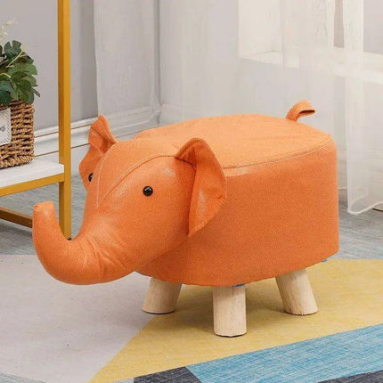 Charming Cartoon Animal Wooden Stool for Kids - Fun and Portable Shoe Changing Seat..