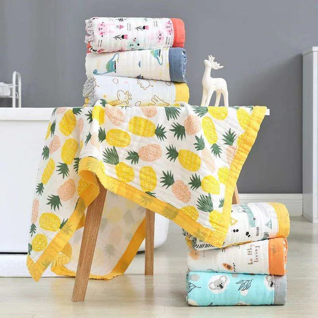 Charming Cartoon Cotton Swaddle Blanket for Infants - Multi-Functional Baby Wrap