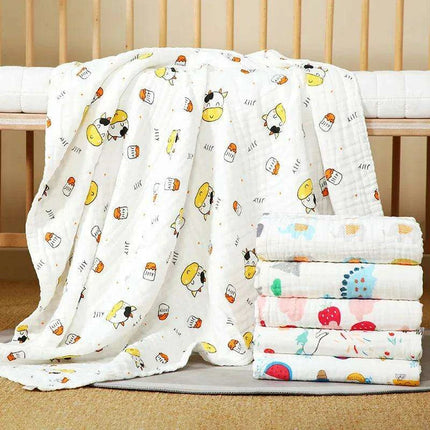 Charming Cartoon Cotton Swaddle Blanket for Infants - Multi-Functional Baby Wrap - Très Elite