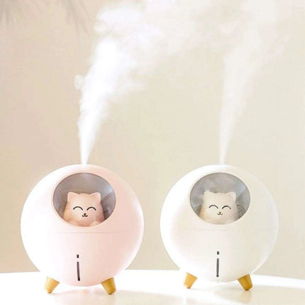 Charming Cat Design Ultrasonic Humidifier with Colorful LED Night Light and USB Compatibility - Très Elite