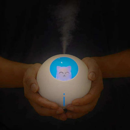 Charming Cat Design Ultrasonic Humidifier with Colorful LED Night Light and USB Compatibility - Très Elite