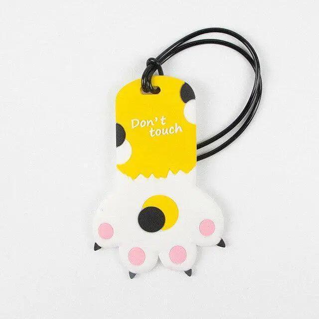 Charming Cat Paw Silicone Luggage Tags - Whimsical Travel Accessories & Baggage Identifier