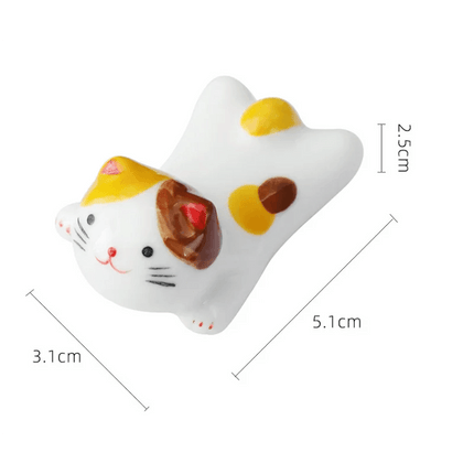 Charming Cat-Themed Ceramic Chopstick Holder - Whimsical Dining Delight - Très Elite