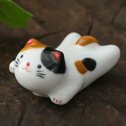 Charming Cat-Themed Ceramic Chopstick Holder - Whimsical Dining Delight - Très Elite