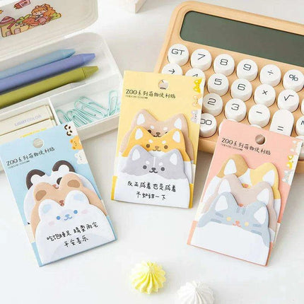 Charming Cat and Bunny Sticky Note Collection - Delightful Animal Memo Pads for Creative Organization - Très Elite