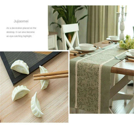 Charming Ceramic Dumpling Chopsticks Holder Set for Elegant Japanese Dining - Très Elite