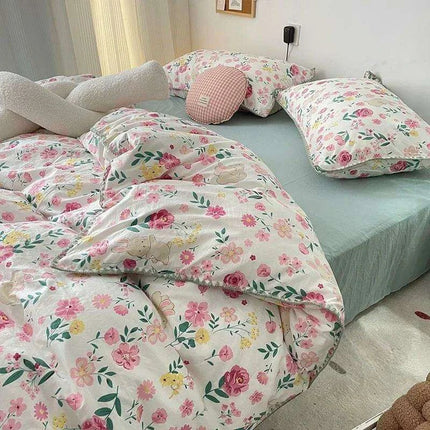 Charming Cherry Blossom Soft Washed Cotton Bedding Set- Très Elite- Très Elite