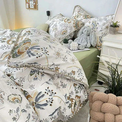 Charming Cherry Blossom Soft Washed Cotton Bedding Set- Très Elite- Très Elite