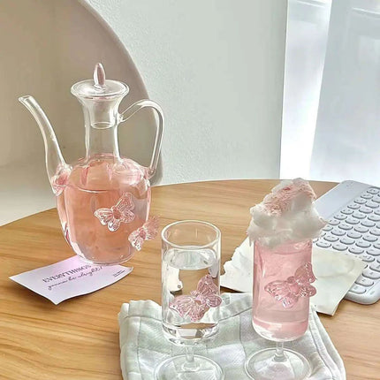 Charming Chinese Butterfly Teapot and Glassware Set for Tea and Cocktails - Très Elite