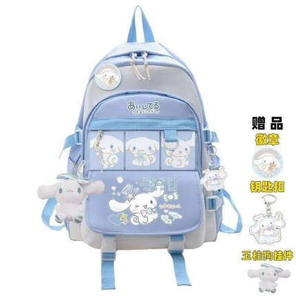 Charming Cinnamoroll Plush Backpack - Stylish and Spacious Kids' School Bag in Black and Blue Sanrio Theme - Très Elite