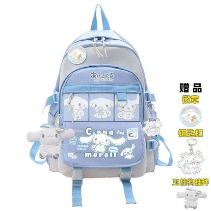Charming Cinnamoroll Plush Backpack - Stylish and Spacious Kids' School Bag in Black and Blue Sanrio Theme - Très Elite