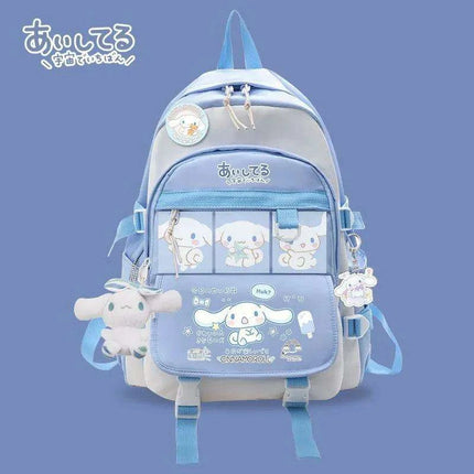 Charming Cinnamoroll Plush Backpack - Stylish and Spacious Kids' School Bag in Black and Blue Sanrio Theme - Très Elite