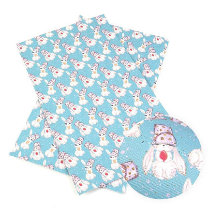 Charming Easter Bunny Vegan Leather Crafting Fabric for Creative Projects