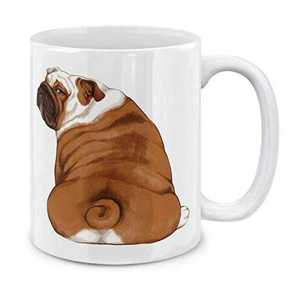Charming English Bulldog Look Back Ceramic Coffee Mug - 11 OZ Whimsical Gift for Dog Lovers
