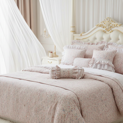 European Elegance Lumbar Pillow with Princess Ruffle Lace