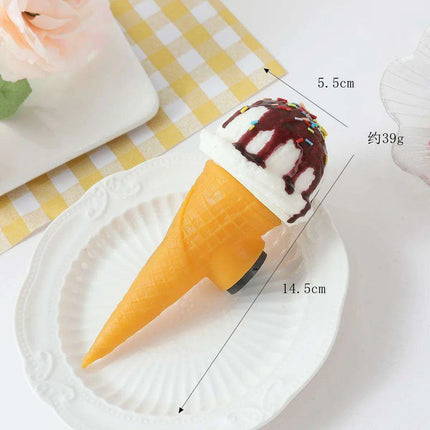 Charming Faux Chocolate Ice Cream Cone Decorative Set - Pack of 6 Delightful Delicacies - Très Elite