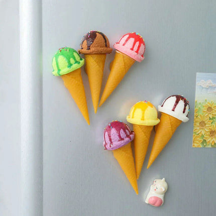 Charming Faux Chocolate Ice Cream Cone Decorative Set - Pack of 6 Delightful Delicacies