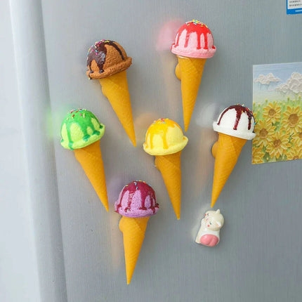 Charming Faux Chocolate Ice Cream Cone Decorative Set - Pack of 6 Delightful Delicacies - Très Elite