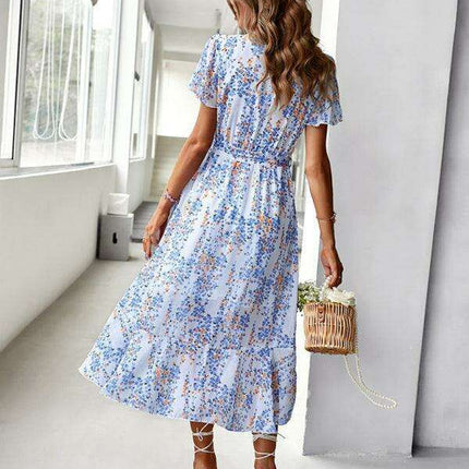 Charming Floral A-Line Dress with Effortless Elegance - Très Elite