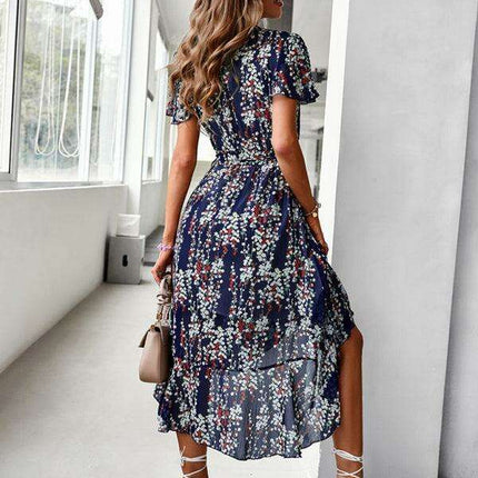 Charming Floral A-Line Dress with Effortless Elegance - Très Elite