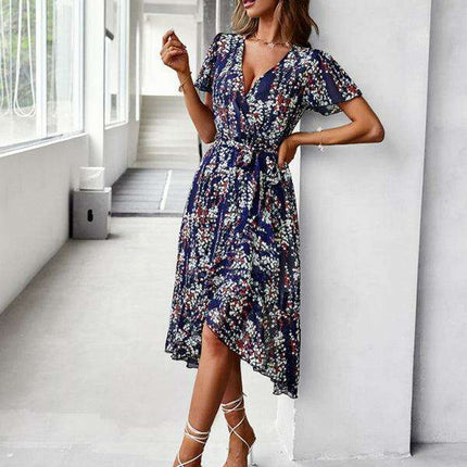 Charming Floral A-Line Dress with Effortless Elegance - Très Elite
