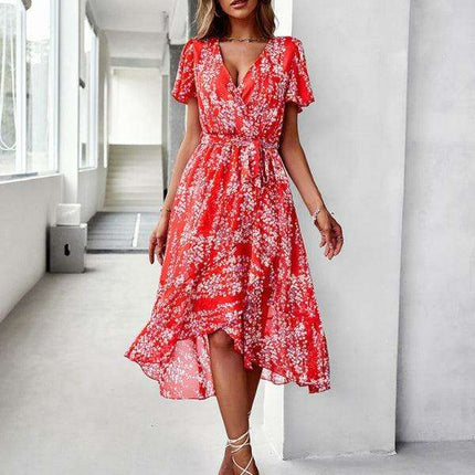 Charming Floral A-Line Dress with Effortless Elegance - Très Elite
