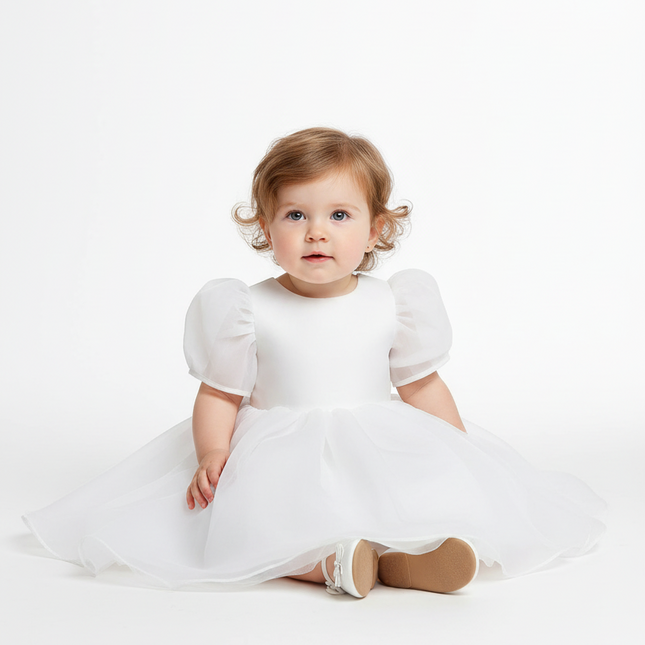 Charming Floral Bow-Back Dress for Young Royalty