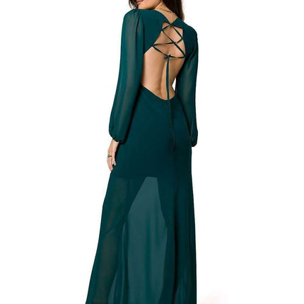 Charming Floral Chiffon Evening Gown - Très Elite