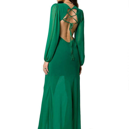 Charming Floral Chiffon Evening Gown - Très Elite